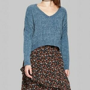 Wild Fable Chenille Cropped Sweater Size Medium